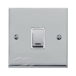 1 Gang Intermediate 10A Switch in Polished Chrome Low Profile Plate and White Trim, Richmond Elite