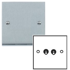 2 Gang 2 Way 20A Dolly Switch in Satin Chrome Low Profile Plate and Toggle, Richmond Elite