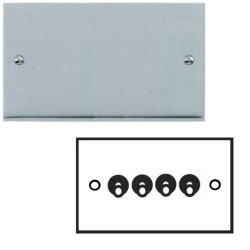 4 Gang 2 Way 20A Dolly Switch in Satin Chrome Low Profile Plate and Toggle, Richmond Elite