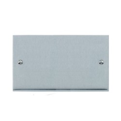 2 Gang Blank Plate in Satin Chrome Low Profile Plate, Richmond Elite Double Blanking Plate