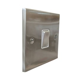 1 Gang Intermediate 10A Switch in Satin Nickel Low Profile Plate and White Trim, Richmond Elite