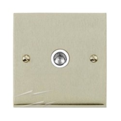 1 Gang Single Non-Isolated TV/Coax Socket in Satin Nickel Low Profile Plate and White Trim, Richmond Elite