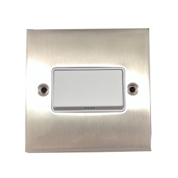 6A Triple Pole Fan Isolating Switch in Satin Nickel Low Profile Plate and White Trim, Richmond Elite