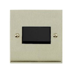 6A Triple Pole Fan Isolating Switch in Satin Nickel Low Profile Plate and Black Trim, Richmond Elite