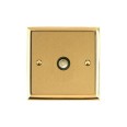 1 Gang Non-Isolated TV Coaxial Socket Mayfair Dual Finish Satin Brass Raised Plate with Polished Brass Stepped Edge and White Trim