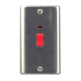 45A Cooker Control Unit DP Switch with Neon (double plate) in Brushed Steel BG Nexus Metal Raised Plate