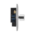 3 Gang 2 Way Push Trailing Edge Intelligent LED Dimmer 5-100W BG Nexus NBS83-01 Brushed Steel Raised Plate