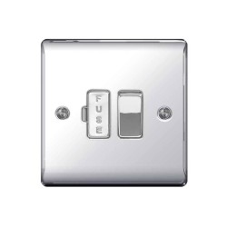 13A Switched Spur Polished Chrome Raised Plate BG Nexus Metal NPC50 Switched Fused Connection Unit