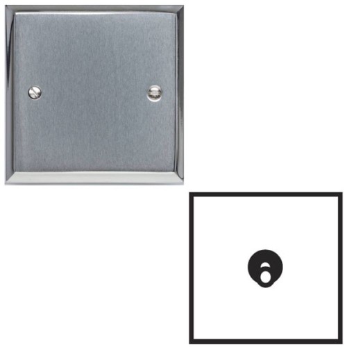 1 Gang 2 Way 20A Dolly Switch in Apollo Satin Chrome Plate/Polished Chrome Edge Elite Stepped Plate