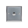 1 Gang 2 Way Trailing Edge LED Dimmer 10-120W Apollo Dual Finish Satin Chrome Raised Plate with Polished Chrome Stepped Edge