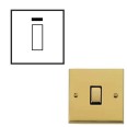 1 Gang 20A Double Pole Switch with Neon in Polished Brass Raised Plate with White Trim Victorian Elite