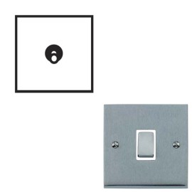 1 Gang Intermediate 20A Dolly Switch Satin Chrome Raised Plate and Toggle Switch Victorian Elite