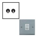 2 Gang 2 Way 20A Dolly Switch Satin Chrome Raised Plate and Toggle Switch Victorian Elite