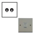 2 Gang 2 Way 20A Dolly Switch Satin Nickel Raised Plate and Toggle Switch Victorian Elite