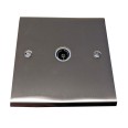 1 Gang Non-Isolated TV/Coaxial Single Socket in Satin Nickel Raised Plate with White Trim Victorian Elite