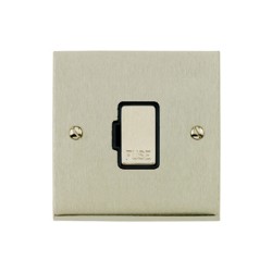 13A Unswitched Spur in Satin Nickel Raised Plate with Black Trim Victorian Elite