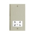 Shaver Socket Dual Output Voltage 110/240V in Satin Nickel Raised Plate with White Trim Victorian Elite