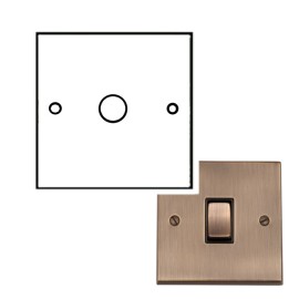 1 Gang 2 Way Trailing Edge 10W-120W LED Dimmer Antique Brass Raised Plate Victorian Elite