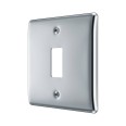 1 Gang Nexus Grid Front Plate for 1 Grid Module in Polished Chrome, Nexus Grid System, BG Nexus RNPC1 (Cover Plate Only)