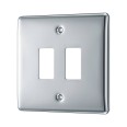 1 Gang Nexus Grid Front Plate for 2 Grid Modules in Polished Chrome, Nexus Grid System, BG Nexus RNPC2 (Cover Plate Only)