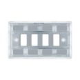 2 Gang Nexus Grid Front Plate for 4 Grid Modules in Polished Chrome, Nexus Grid System, BG Nexus RNPC4 (Cover Plate Only)