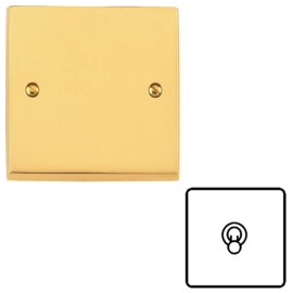 1 Gang Intermediate 20A Dolly Switch Victorian Polished Brass Plain Raised Plate and Toggle Switch