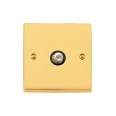 1 Gang Satellite Socket Victorian Polished Brass Plain Raised Plate with a Black Trim