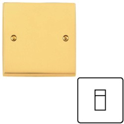 1 Gang RJ45 Data Socket Outlet Victorian Polished Brass Plain Raised Plate with White Trim