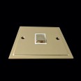 1 Gang 20A Double Pole Switch in Polished Brass and White Trim Elite Stepped Flat Plate
