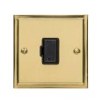 13A Unswitched Fused Spur in Polished Brass with Black Trim Elite Stepped Flat Plate