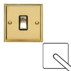Spur fuse with cable outlet in Polished Brass and White Trim Elite Stepped Flat Plate