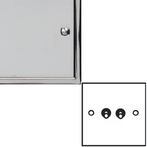 2 Gang 2 Way 20A Dolly Switch in Polished Chrome Elite Stepped Flat Plate