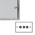 3 Gang 2 Way 20A Dolly Switch in Polished Chrome Elite Stepped Flat Plate