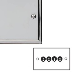 4 Gang 2 Way 20A Dolly Switch in Polished Chrome Elite Stepped Flat Plate