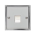 1 Gang Secondary Line Telephone Socket in Polished Chrome with White Trim Elite Stepped Flat Plate