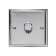 1 Gang 2 Way Trailing Edge LED Dimmer 10-120W in Polished Chrome, Elite Stepped Flat Plate