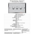 3 Gang 2 Way Trailing Edge LED Dimmer 10-120W in Polished Chrome, Elite Stepped Flat Plate