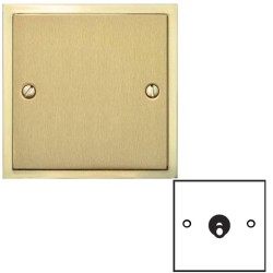 1 Gang 2 Way 20A Dolly Switch in Satin Brass Elite Stepped Flat Plate with Polished Brass Edge and Dolly