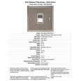 1 Gang 2 Way 10A Rocker Switch in Satin Nickel with Polished Nickel Edge and Rocker and White Trim, Elite Stepped Flat Plate