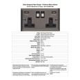 2 Gang 13A Socket with 2 USB-A Sockets Black Nickel Stepped Flat Plate and Rockers with Black Insert