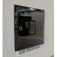 1 Gang 2 Way 10A Rocker Switch Black Nickel Elite Stepped Plate and Rocker with Black Trim