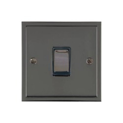 1 Gang 20A Double Pole Switch Black Nickel Elite Stepped Plate and Switch with Black Trim