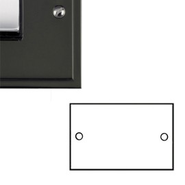 2 Gang Blank in a Black Nickel Elite Stepped Plate, Double Blanking Plate