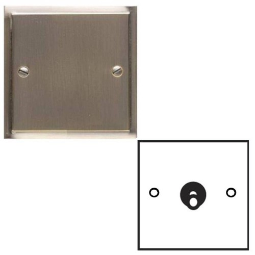 1 Gang 2 Way 20A Dolly Switch in Antique Brass Plate and Toggle, Elite Stepped Flat Plate