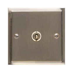 1 Gang Intermediate 20A Dolly Switch in Antique Brass Plate and Toggle, Elite Stepped Flat Plate