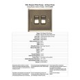 2 Gang 2 Way 10A Rocker Switch in Antique Brass and Black Trim Elite Stepped Flat Plate