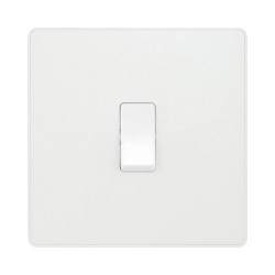 BG Evolve PCDCL13W 20A 16Ax 1 Gang Intermediate Switch Pearlescent White Plastic Screwless Plate with White Insert