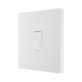 BG Evolve PCDCL13W 20A 16Ax 1 Gang Intermediate Switch Pearlescent White Plastic Screwless Plate with White Insert