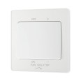 BG Evolve PCDCL15W 10A 3 Pole Fan Isolator Switch Pearlescent White Plastic Screwless Plate with White Insert