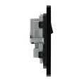 BG Evolve PCDCL22B 2 Gang 13A Switched Socket Outlet Matt Black Plastic Screwless Plate with Black Insert